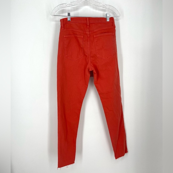 ✨Banana Republic Orange High Rise Skinny Raw Hem Ankle Jeans Size 27 🎃 🍁 🍂 - Picture 12 of 16
